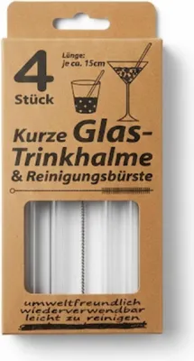 Obrázek produktu pro Skleněná brčka na pití, krátká