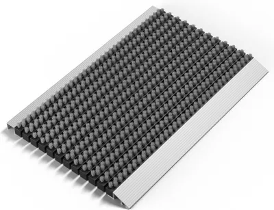 Produktbild von Fußmatte außen alu mit Bürsten grau, Schmutzfangmatte 40 x 60 cm, Fußmatte Aussenbereich
