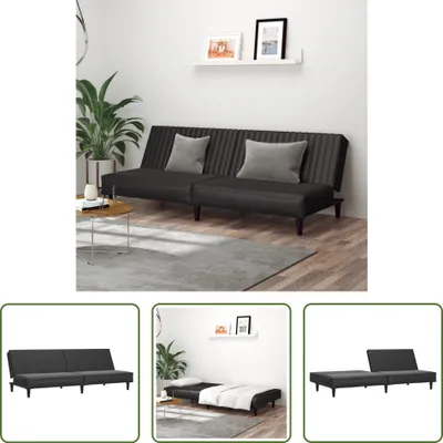 Image de The Living Store Canapé-lit 2 places Noir Similicuir