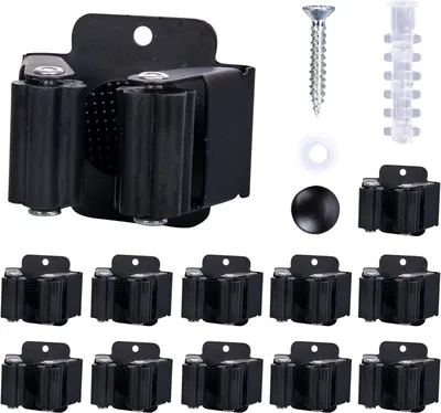 Image de 12 supports muraux pour balais, support pour outils de jardin, système de fixation murale pour outils de jardin, fixation murale pour supports de balais