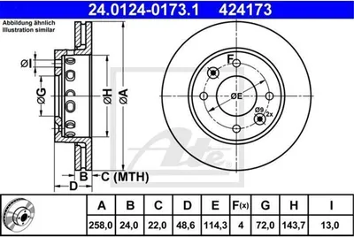 Produktbild von ATE Bremsscheiben (2 Stück)  24.0124-0173.1
