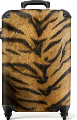 Obrázek produktu pro NoBoringSuitcases.com® Kufr Příruční zavazadlo Kufr na kolečkách Malý cestovní kufr na 4 kolečkách - Zvířecí potisk - Tygr - Design - Tygří potisk - Kabina Velikost < 55x40x23 cm a 55x40x20 cm - Foto kufr - Kabinový kufr - Palubní zavazadloPříruční zavazadlo Kufr 55x35x20 cm, 36L,