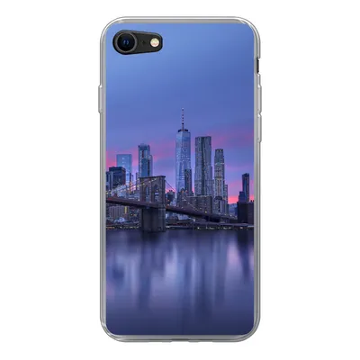 Produktbild von MuchoWow® Handyhülle Schutzhülle Hülle für iPhone 8 New York - Wasser - Brücke Silikon Softcase Handy Hülle - Schutzhaube
