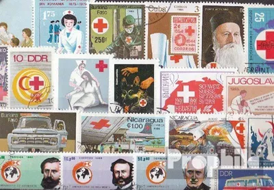 Produktbild von Briefmarken Motive 100 verschiedene Rotkreuz Marken