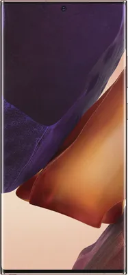 A close-up, front-facing view of a smartphone with a colorful, abstract wallpaper.