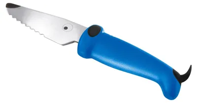 Produktbild von KUHN RIKON Kinderkitchen Messer Hund mit Zähnen blau, Kindermesser ab 3 Jahren,