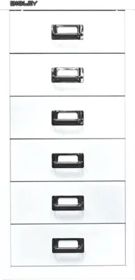Produktbild von Schubladenschrank MultiDrawer verkehrsweiß H590xB279xT380mm 6 Schubl