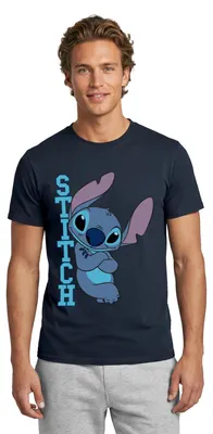 Produktbild von Lilo & Stitch | Stitch Mit Schriftzug Männer T-Shirt, 4XL, Navy