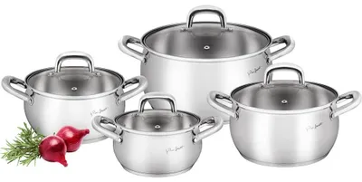 Immagine prodotto di Set di pentole Lamart LT1111, 8 pezzi, acciaio inox, argento, 24 cm
