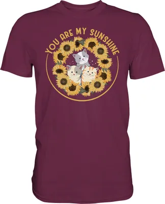 Produktbild von Katzen Sonnenblumen T-Shirt Gärtner Geschenk Garten – Burgundy / M