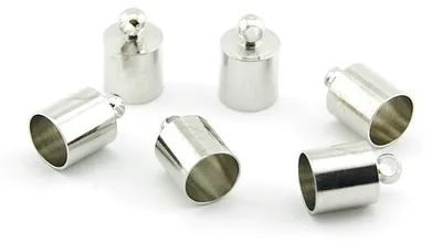 Produktbild von Vintageparts 10 Endkappen silber platiniert für 6 mm Bänder