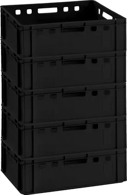 Image de 5x caisse à viande E2 caisse à viande Eurobox 60x40x20cm apte au contact alimentaire, robuste, empilable | caisses de stockage, caisses empilables, caisse de boucherie Germany