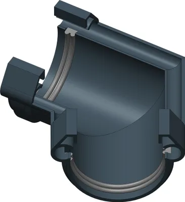 Produktbild von Dachrinne Halbrund 60mm Einzelteile | Außenecke Innenecke Winkel 120° 6-Eck Anthrazit | Kunststoff PVC Fallrohr DN60 | Gartenhaus Carport Terasse