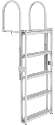 Obrázok produktu pre VEVOR prístavný rebrík 5 výsuvných schodíkov Nosnosť 159 kg Rebrík na pontónový čln z hliníkovej zliatiny s nastaviteľnou výškou 1700-2005 mm 10 cm široký schodík Gumová podložka na nastupovanie do člnov/morov/bazénov/námorných lodí