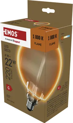 LED žárovka DECO G130OA / E27 / 4 W (22 W) / 220 lm / flame