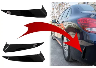 Imagen del producto de Deflectores laterales para parachoques, tipo aleta, para Mercedes W205, modelos 2014-2018, color  brillante.
