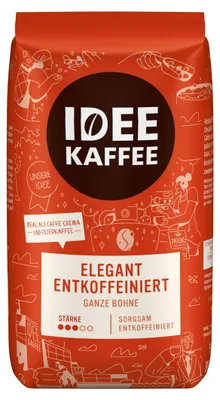 Zdjęcie produktu dla Idee Kaffee Elegant bezkofeinowe całe ziarna opakowanie 500g