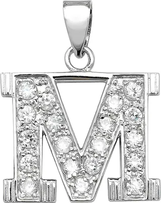 Produktbild von Schöner 925 Sterling Silber Buchstaben / Initiale Damen - Anhänger mit Zirkonia; TRS35295LTM
