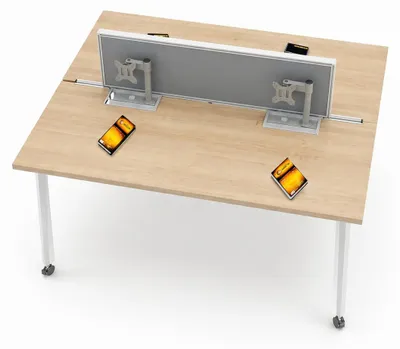 Produktbild von Moderne Schreibtischkombination im skandinavischen Stil mit Trennwand