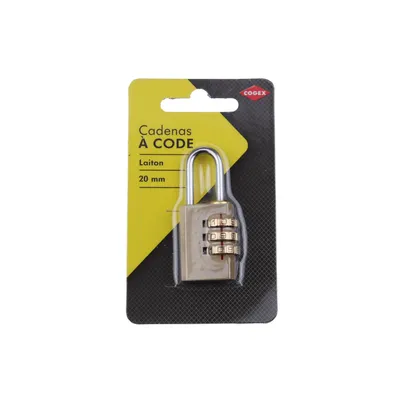 Image de COGEX - CODE-VORHÄNGESCHLOSS en laiton 20 mm - 3 rouleaux. Caden - 80734