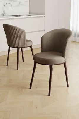 Produktbild von Skye Decor, Hochwertiges Stuhlset (6 Stück) - Cappuccino & Braun, 100% Metallrahmen