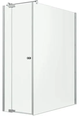 Produktbild von Jungborn Duschtür mit Seitenwand SETTE Drehtür mit Festteil links und Seitenwand rechts 75 x 160 x 200 cm Profil silber