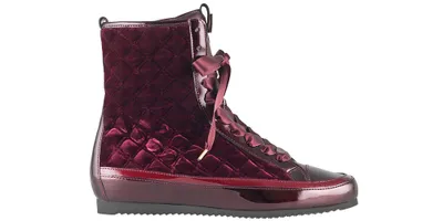 Produktbild von Damen Schnürstiefel aus Leder Bordeaux Größe 36 mit Naturleder Innenfutter und Synthetischer Sohle