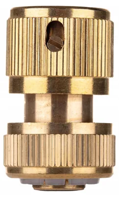Image de Raccord de tuyau Smith Premium 1/2 pouce en laiton avec Aquastop | Raccord de tuyau robuste pour tuyau d'arrosage | Raccord universel pour robinet, adaptateur pour tuyau d'arrosage, accessoires d'arrosage