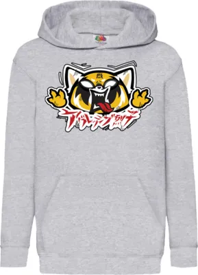 Produktbild von Kinder Kapuzenpullover Aggretsuko 02, 7-8 Jahr - 128 / Grau