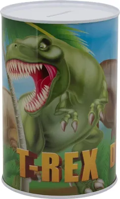 Produktbild von Dinosaurier Dinos T-Rex Kinder XL Spardose aus Weißblech 1000 ml