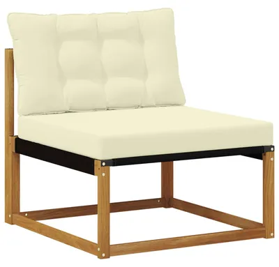 Zdjęcie produktu dla vidaXL Sofa ogrodowa średniej wielkości z litego drewna akacjowego i tkaniny Textilene w kolorze naturalnym