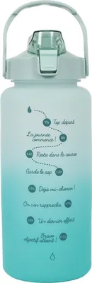 Produktbild von Motivationswasserflasche 2 Liter – Große Trinkflasche mit Zeitmarkierungen – BPA-frei – Perfekt für Fitness und Hydratation – Blau
