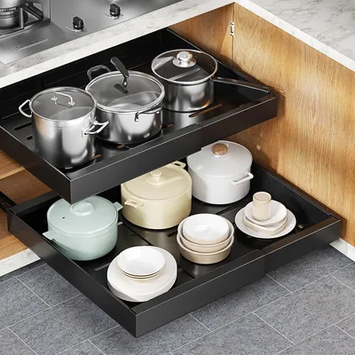 Produktbild von Ausziehbare Schublade - Verstellbar - 1 Stück - Kohlenstoffstahl - 31-52 cm