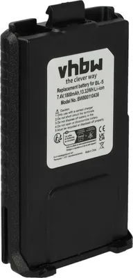Produktbild von vhbw Akku kompatibel mit Pofung UV-5RE, UV-5RA, UV-5R Funkgerät, Walkie Talkie (1800 mAh, 7,4 V, Li-Ion)