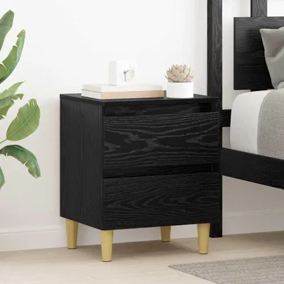 Image de vidaXL Armoire de lit noir imitation chêne 40 x 35 x 50 cm Bois composite