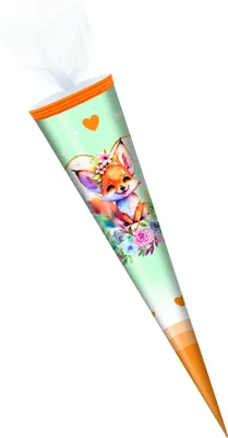 Produktbild von Schultüte / Zuckertüte / 50cm / rund / "Fuchs"