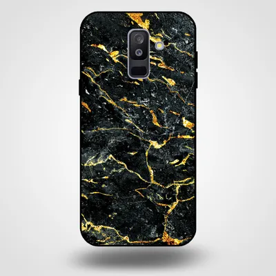Image de Smartphonica Coque pour Samsung Galaxy A6 Plus 2018 avec impression marbre - Coque arrière TPU design marbre - Or Noir