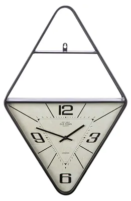 Image de Gilde Wanduhr, Regal, Raute, "Kreale", Metall, creme, schwarz, VE 1, L. 9 cm, B. 42 cm, H. 65 cm 54762 4063387547625