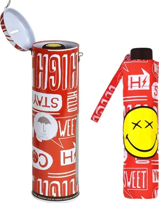 Produktbild von Smiley Kinderregenschirm Taschenschirm Jungen Mädchen Geschenkverpackung Spardose