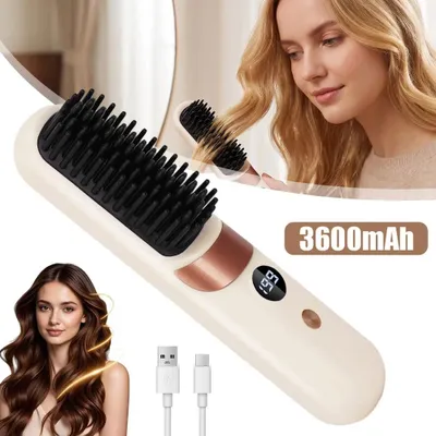 Produktbild von Glättbürste Kabellos,Glätteisen Haarglättungsbürste,Straightener Brush für Haar