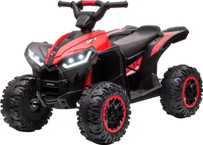 Produktbild von Elektro-Kinderquad, LED-Scheinwerfer, MP3-Player, Stoßdämpfer, ergonomischer Sitz, Rot+Schwarz