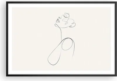 Produktbild von Gerahmtes Poster - Schwarzer Rahmen - Linie Linie Frau - 91,5x61 cm - Wand Bild - Wanddeko - Wandbilder - Kunstposter - Wandposter - Bilderrahmen - Bilder - Kunstdruck Wanddekoration - P2BAA91x61-5112
