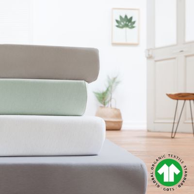 Natürlich Estella Organic Baumwolle Feinjersey Spannbetttuch Farbe verde Größe 100x200 cm