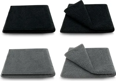Produktbild von ARLI Handtuch 2x Schwarz + 2x Anthrazit / Grau - 100% Baumwolle ( 4 er Set / Pack )