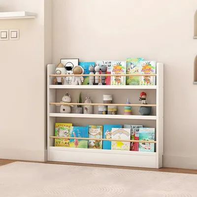 Produktbild von Kinder Bücherregal Wandregal Holzfarbe 100x10x89cm Weiß