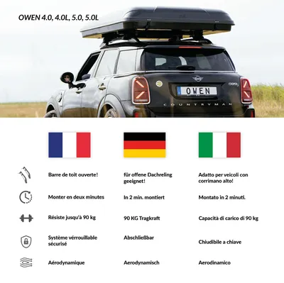Produktbild von Dachträger Dachbox Relingträger - 120 cm - Aluminium - 90 kg - Universal