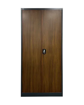 Obrázek produktu pro ENPRAG Moderní kovová skříň na dokumenty  JF-C01, 1950x900x400 mm, antracit/tmavé dřevo