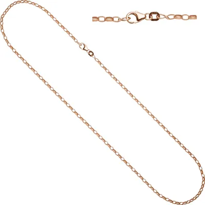 Produktbild von Ankerkette 925 Silber rotgold vergoldet 70 cm Kette Halskette Karabiner