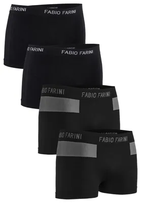 Produktbild von Fabio Farini - 4 Stück Herren Unterhosen - Männer Retroshorts aus weicher Microfaser im sportlichen Look mit Logoschriftzug