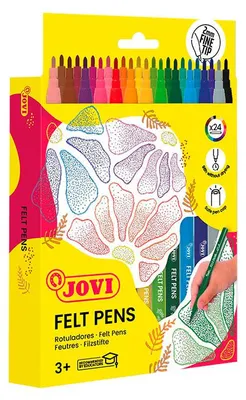 Obrázek produktu pro Dětské fixy JOVI s jemným vláknitým hrotem, vypratelné – 24 ks